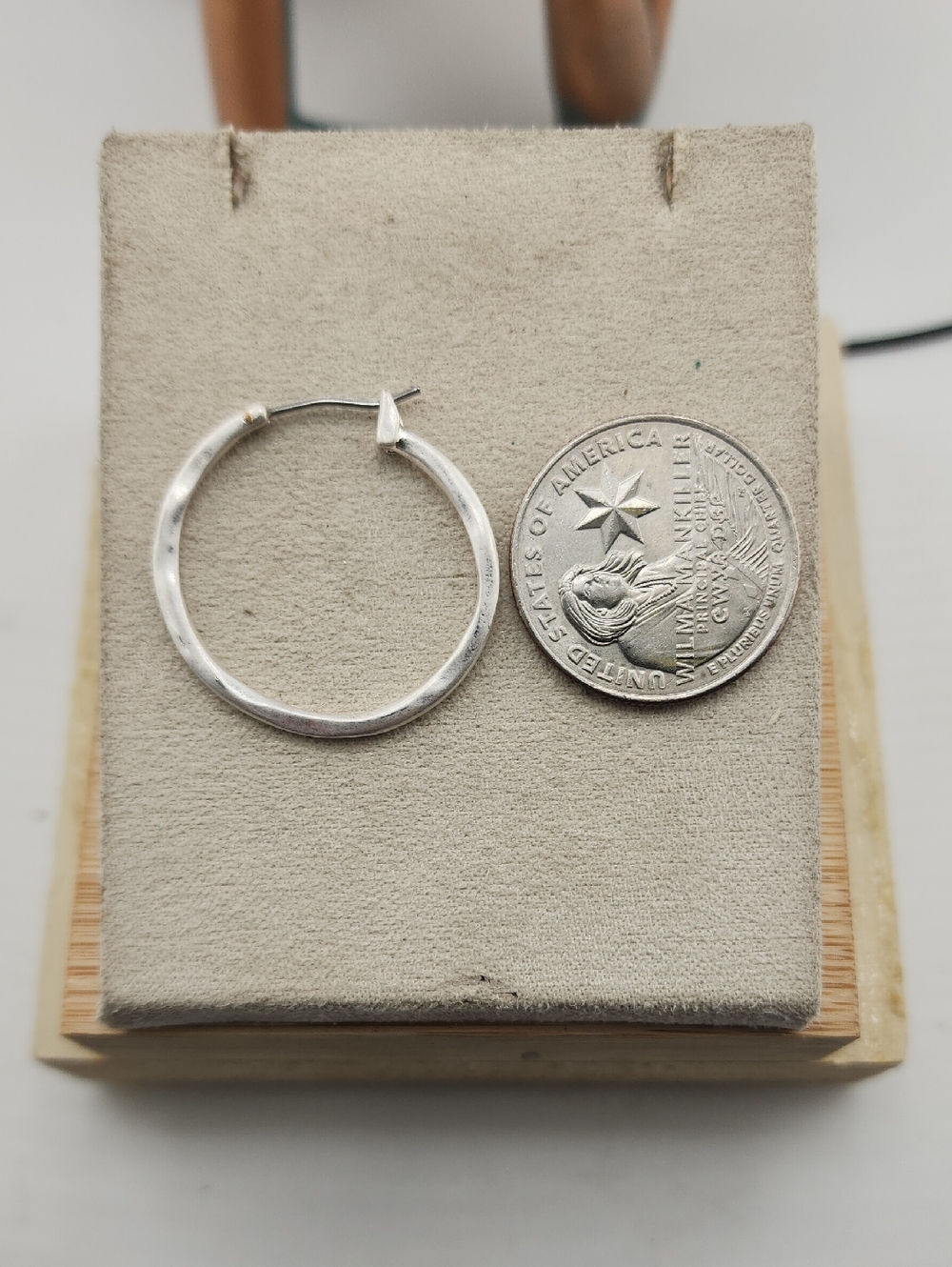 Silver Tone Hoop Earrings - Classic Silver Hoops - Picture 5 of 6